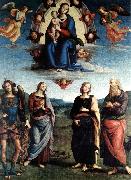 PERUGINO, Pietro Madonna in Glory with the Child and Saints f oil painting reproduction